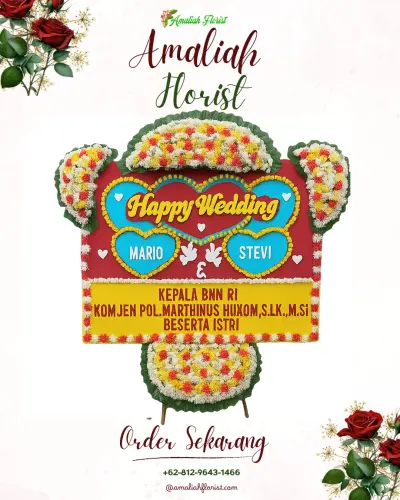 Karangan Papan Bunga Pernikahan di Petir